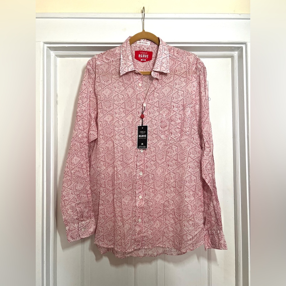 Agave Red Patterned Casual Button Down Shirt - image 4